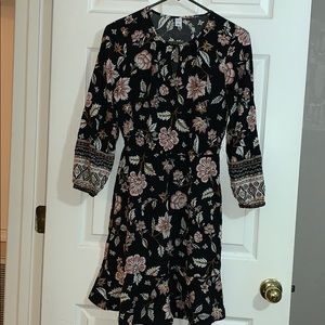 OLD NAVY | Black Floral Print Dress